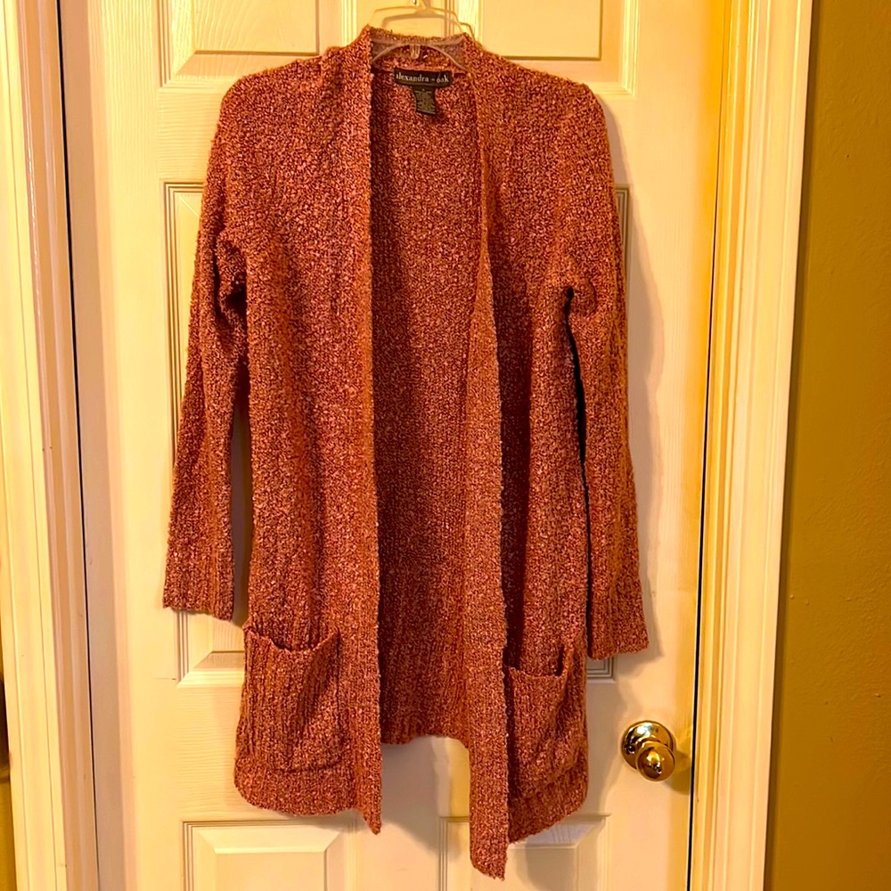 Alexander & Oak Pink/Rose Cardigan with pockets size medium. Never worn.